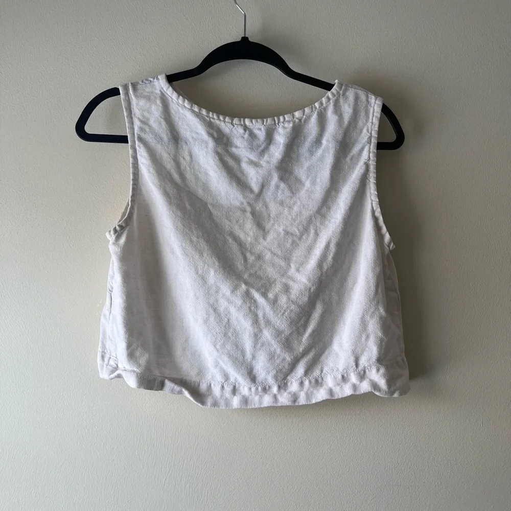 Elizabeth Suzann natural linen Petra Crop Top - Picture 3 of 4